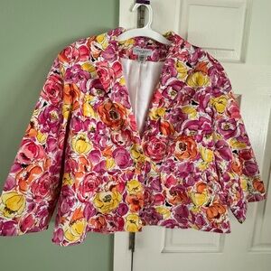 Nine West Multicolor Floral Blazer